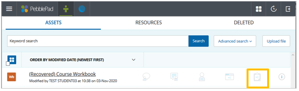 the feedback icon greyed-out on a submitted workbook