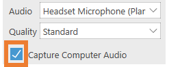 capture computer audio tickbox on primary source panel